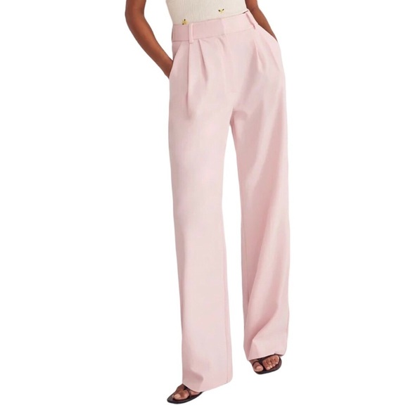 Favorite Daughter The Favorite Pant Wide Leg Light Pink Size 16 Trousers Pleated - Picture 1 of 11